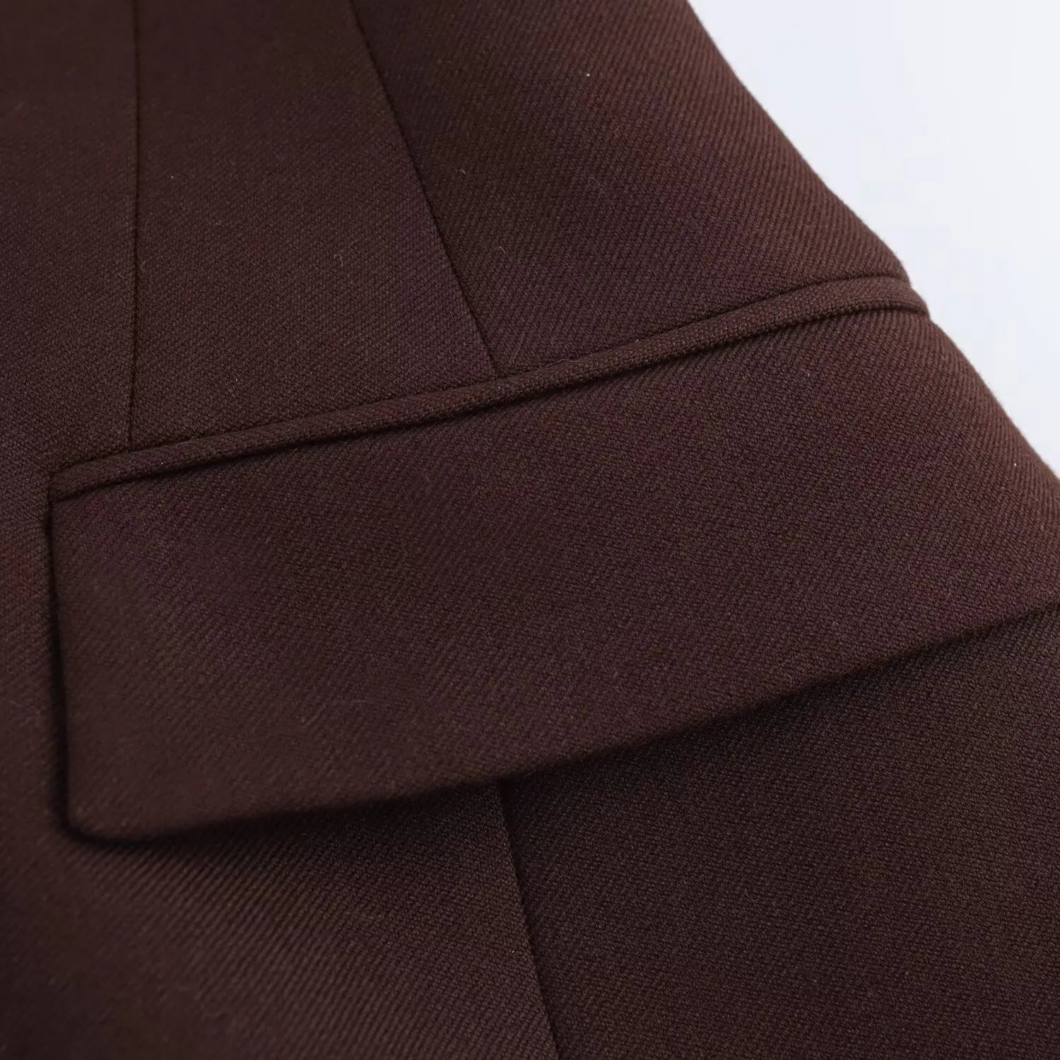 Deep Mocha Tailored Blazer Pants and Skirt Set