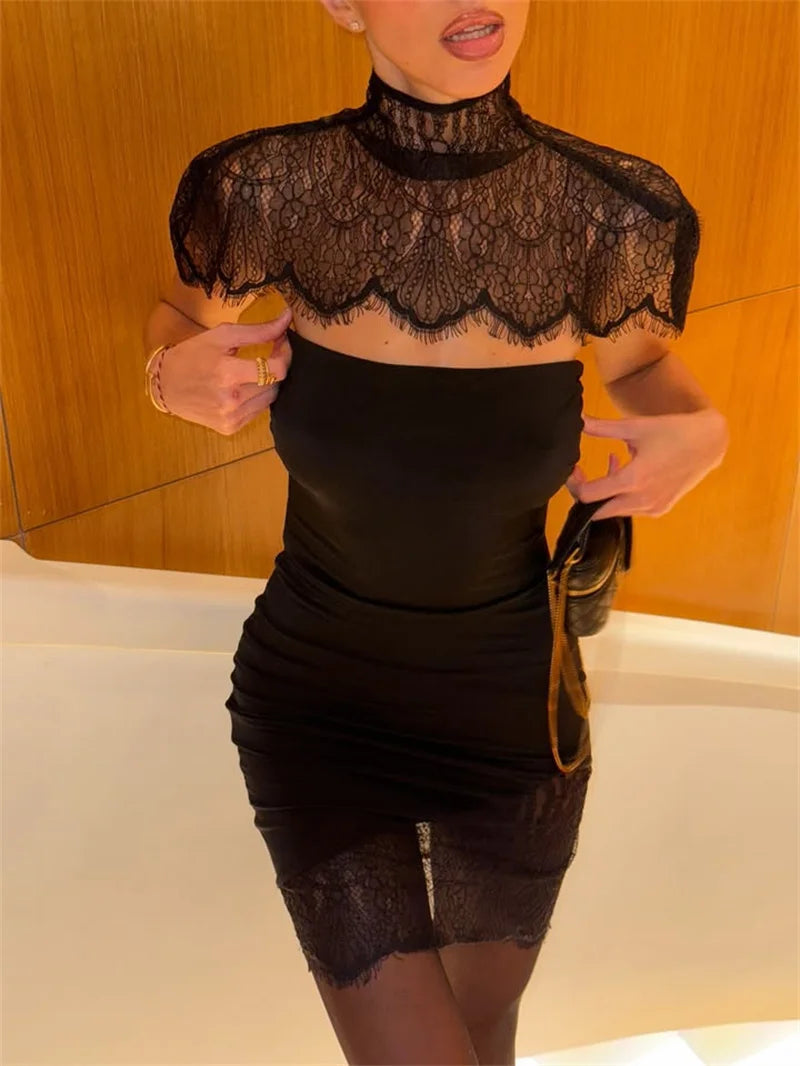 Ursula Lace Backless Mini Dress