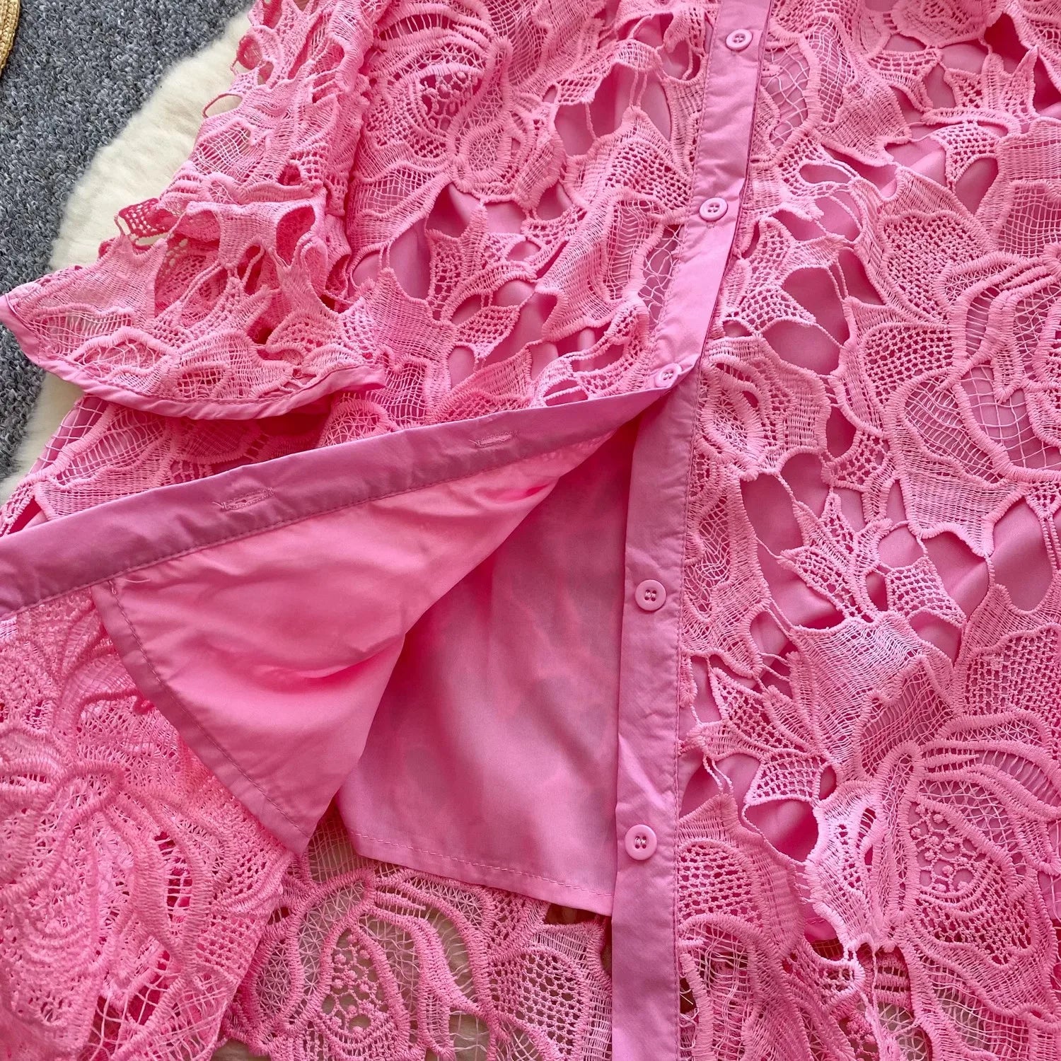 Caitline Flare Sleeve Stand Collar Maxi Dress