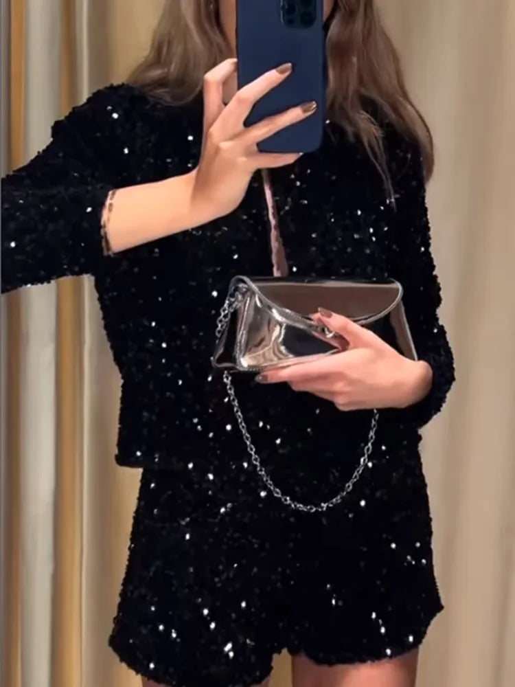 Sequin Shorts Set
