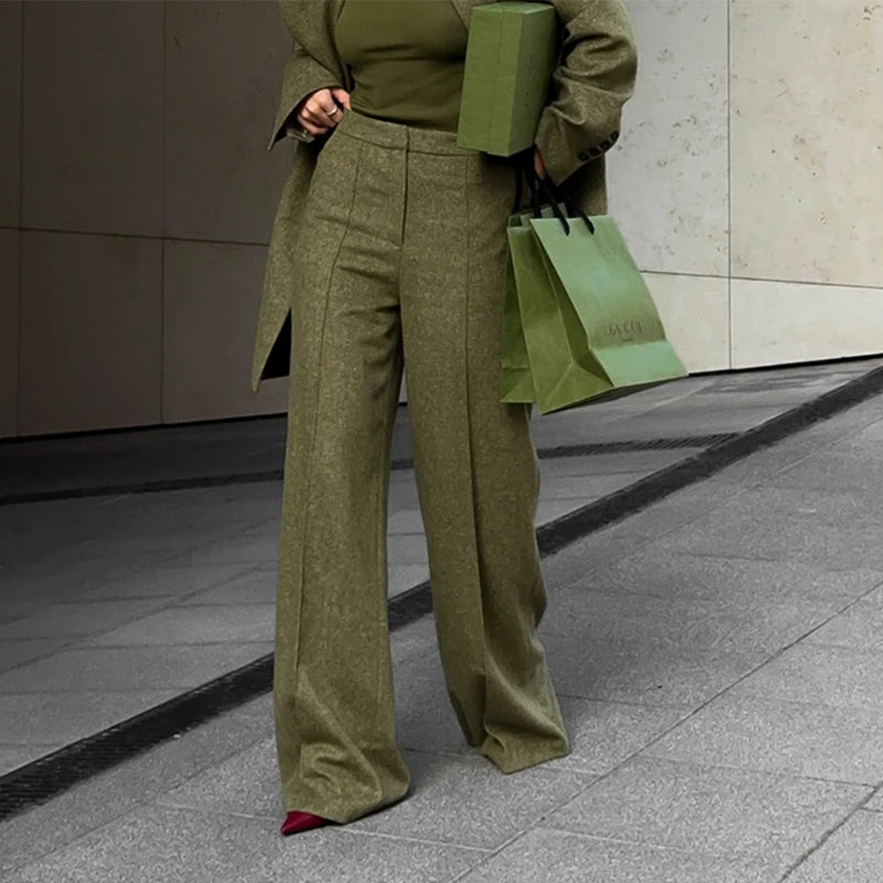 Woolen Blazer Pants Suit