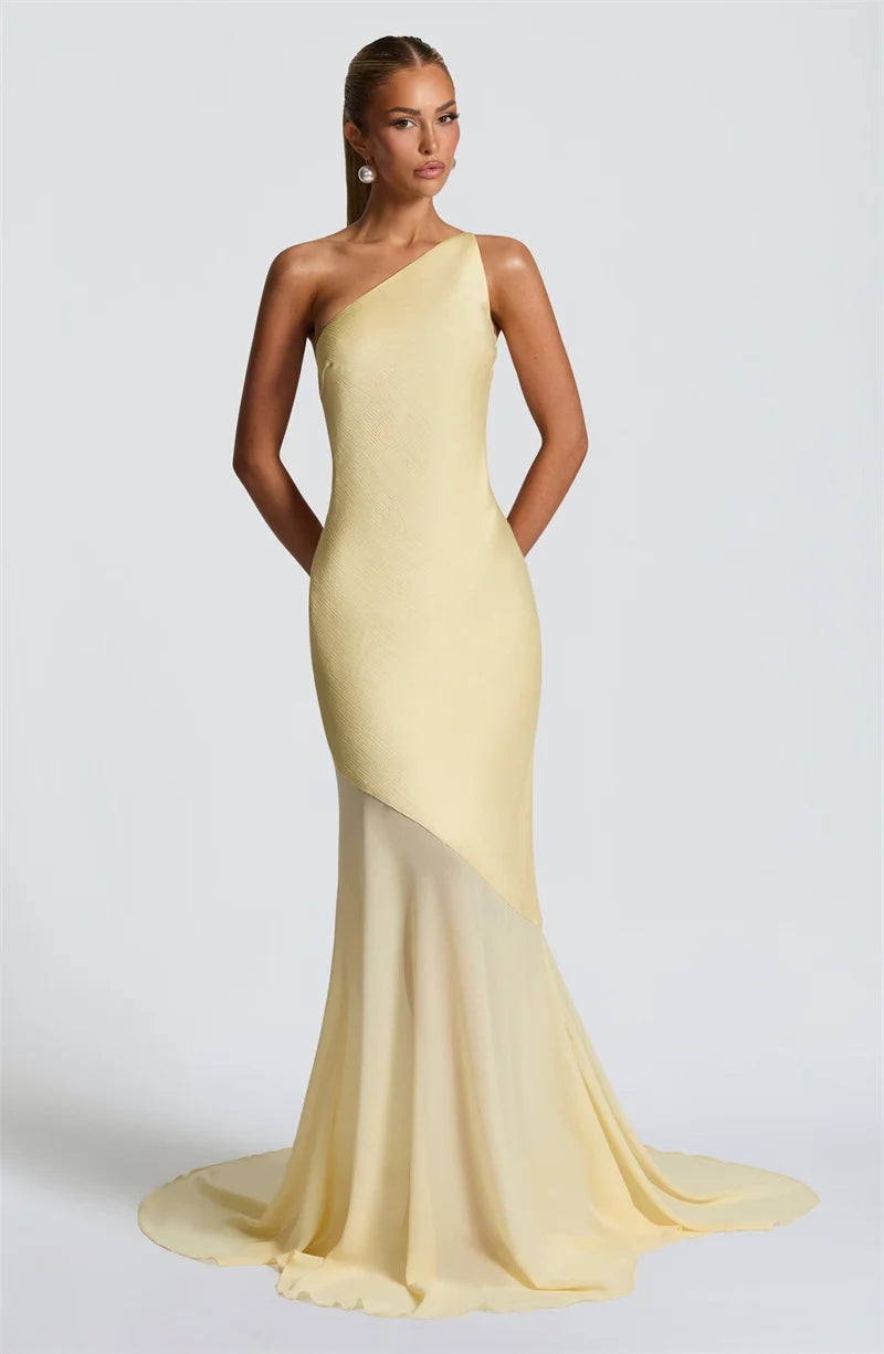 Kimberly One Shoulder Backless  Maxi Dress