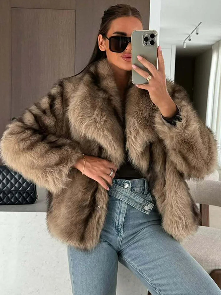 Gradient Faux Fur Coat