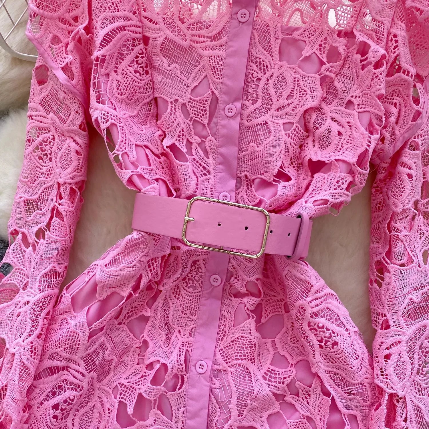 Caitline Flare Sleeve Stand Collar Maxi Dress