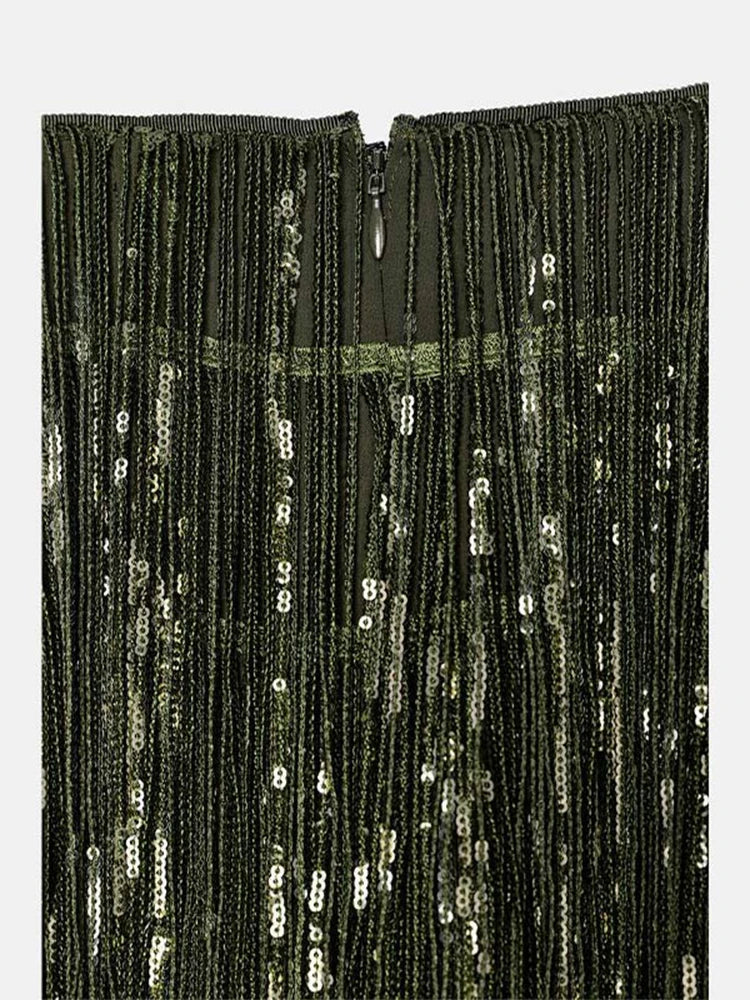 Green Tassels Skirt