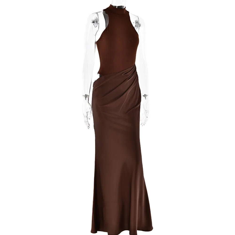 Juiana  Satin Maxi Dress