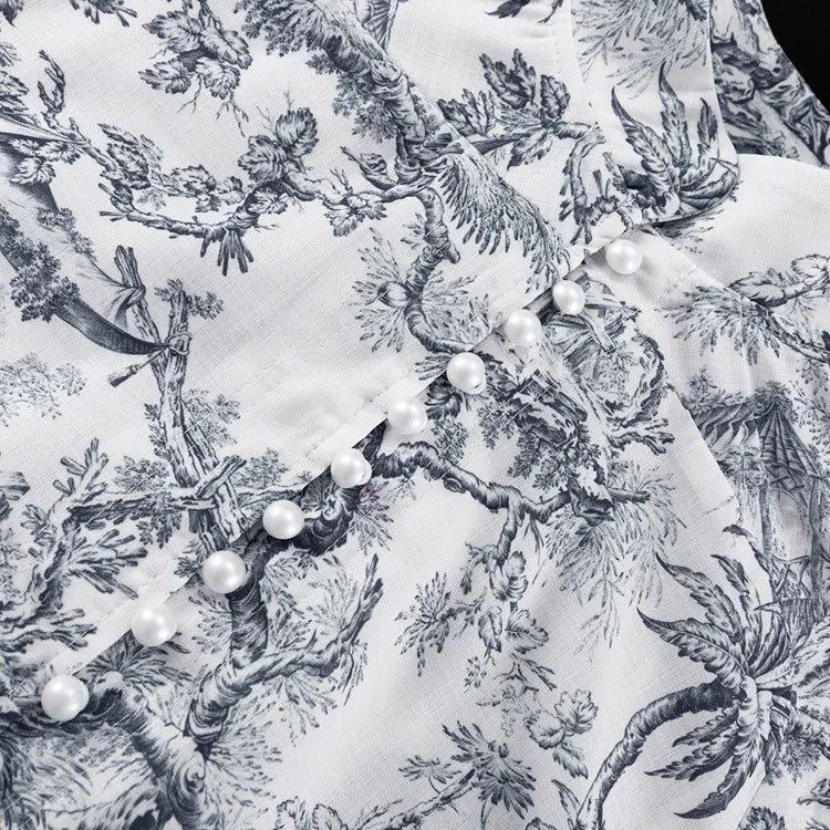 Marta Printed Mini Dress with Long Sleeve Slim Mini Dress