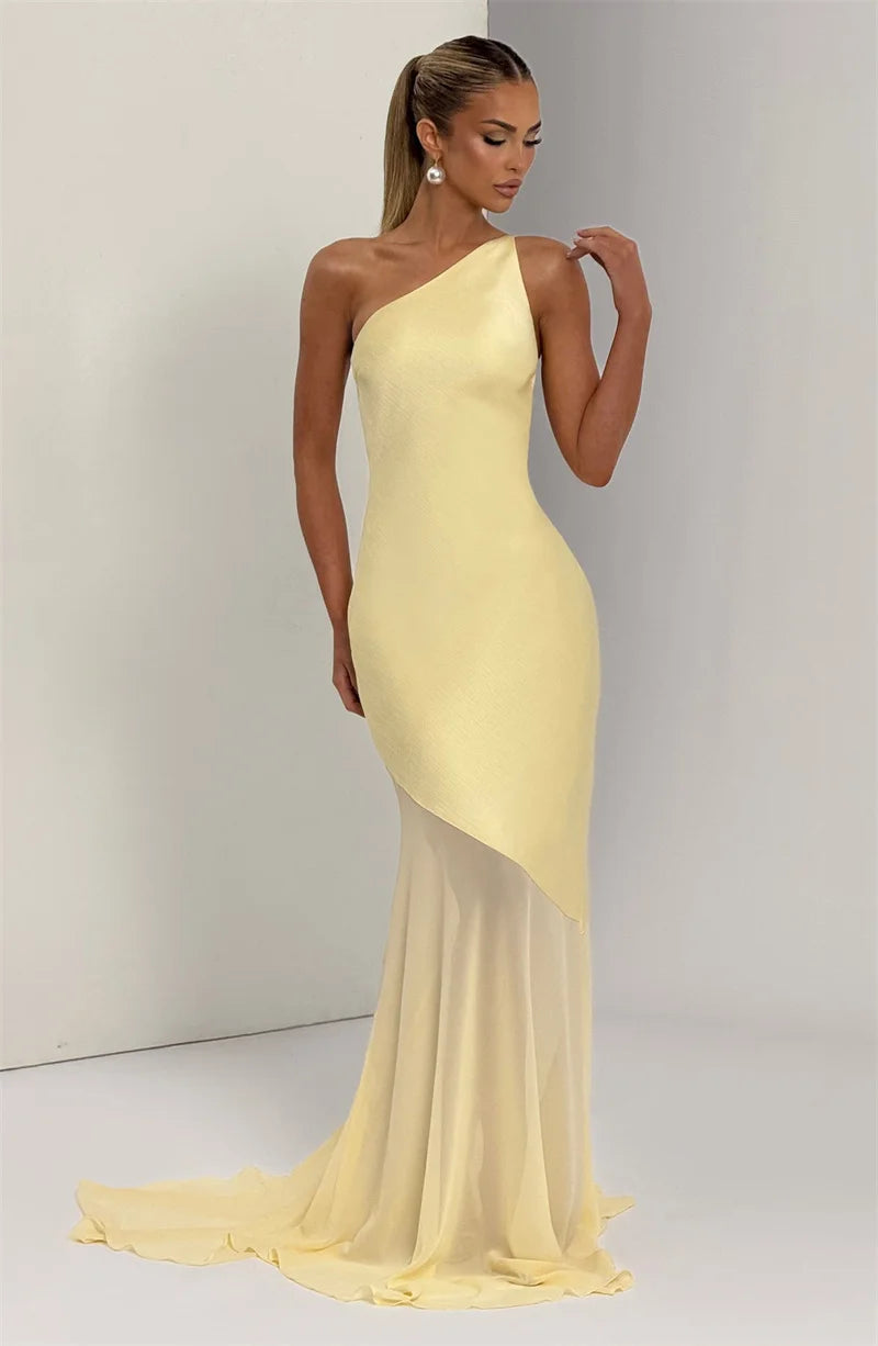 Kimberly One Shoulder Backless  Maxi Dress