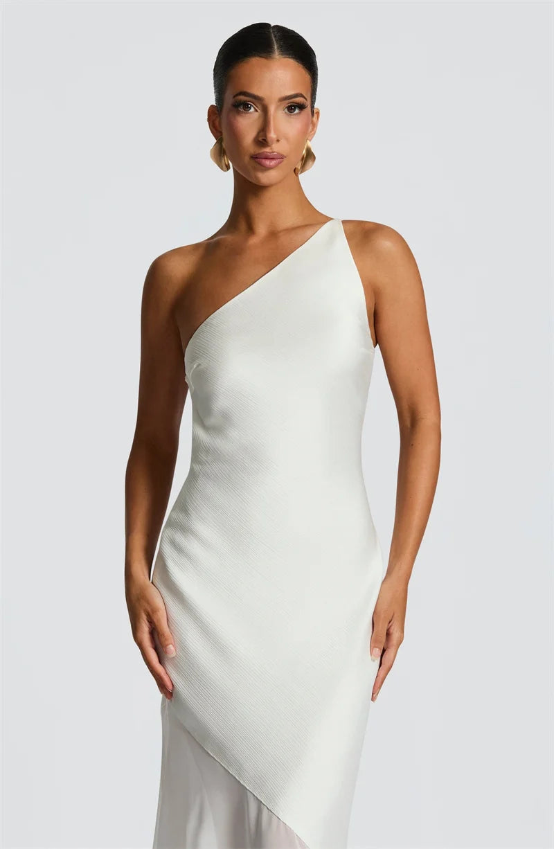 Kimberly One Shoulder Backless  Maxi Dress