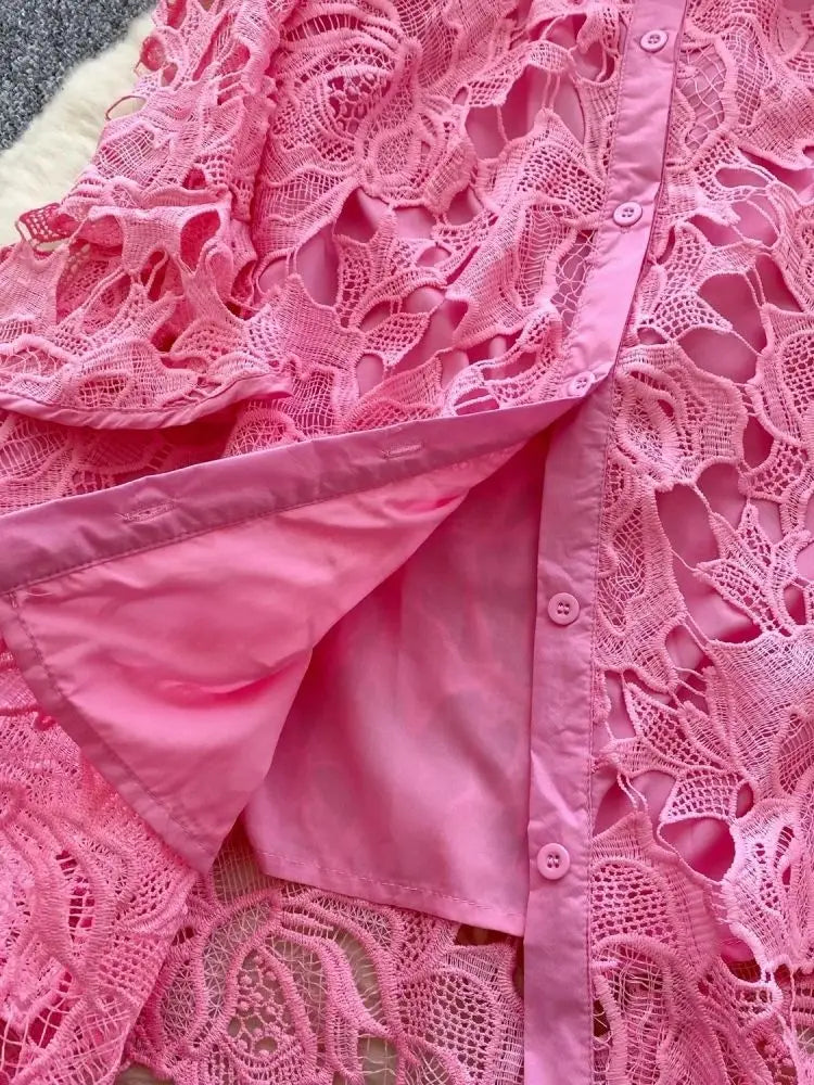 Caitline Flare Sleeve Stand Collar Maxi Dress