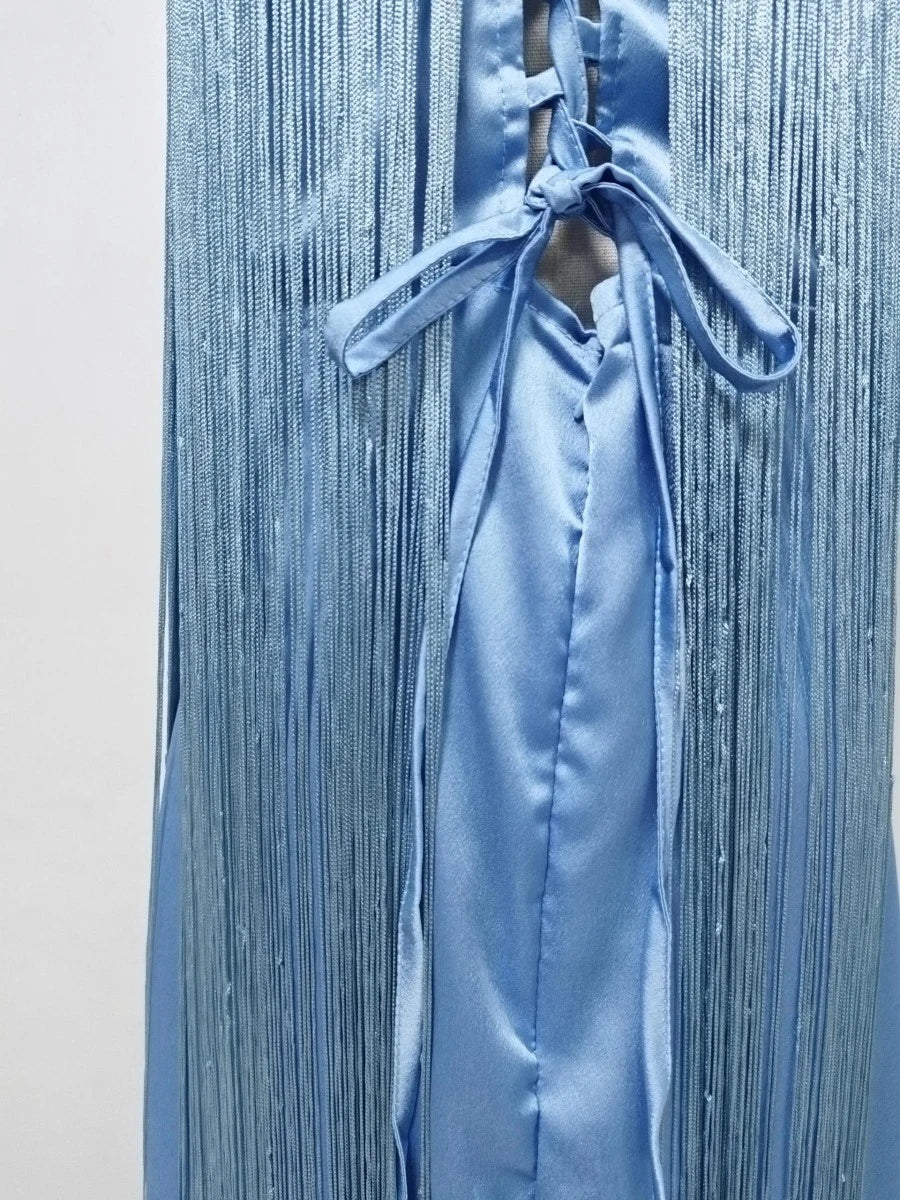 Icy Blue Tassels Dress