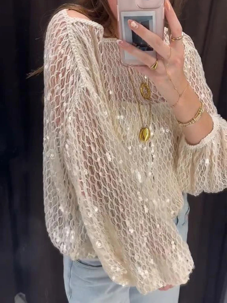 Knit Sequined Sweater