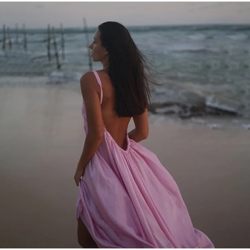 Beach Backless Loose Maxi Dress
