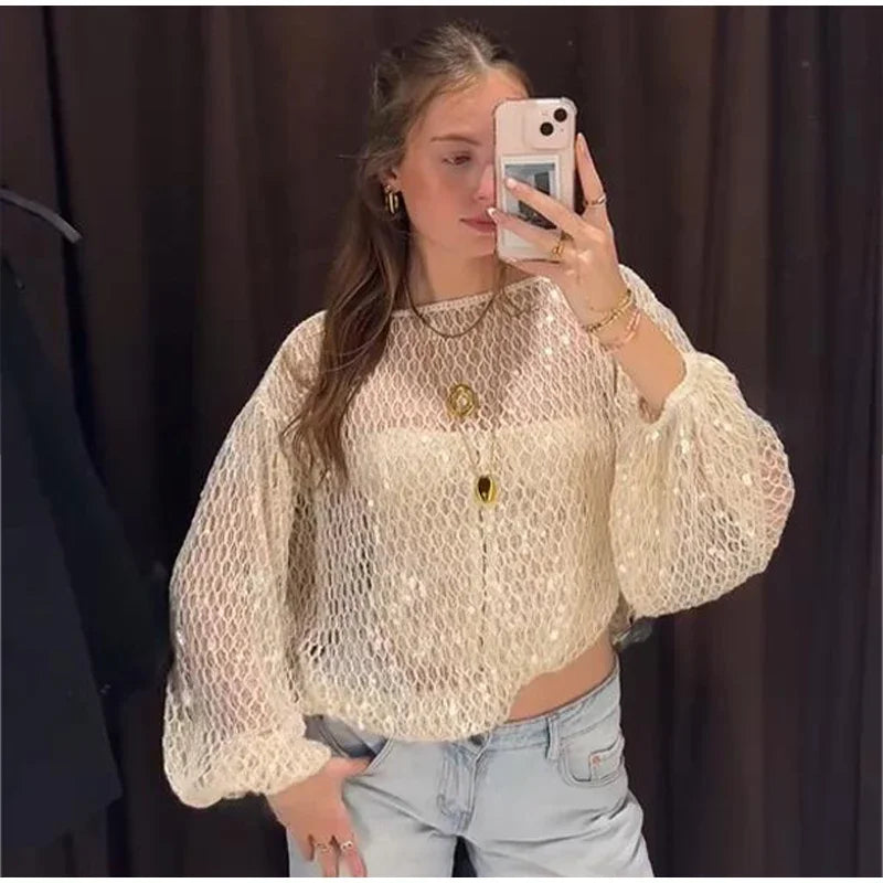 Knit Sequined Sweater