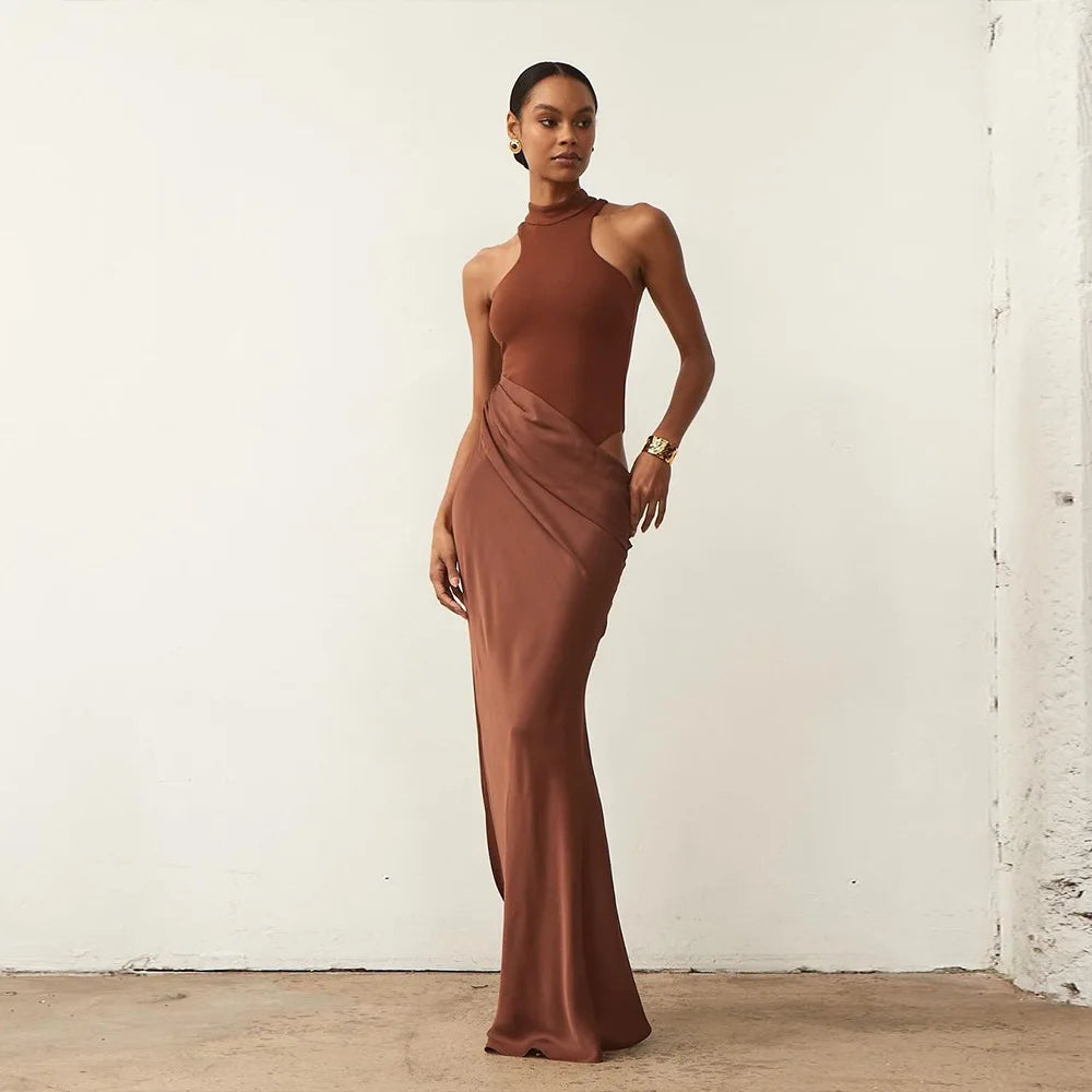 Juiana  Satin Maxi Dress