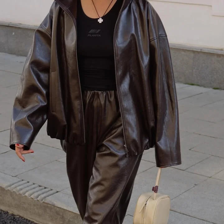 Leather Skirts Jackets Suit