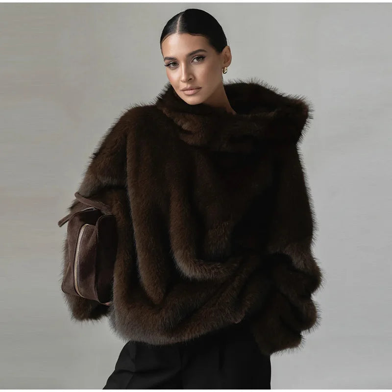 Fur Hooded Sweater