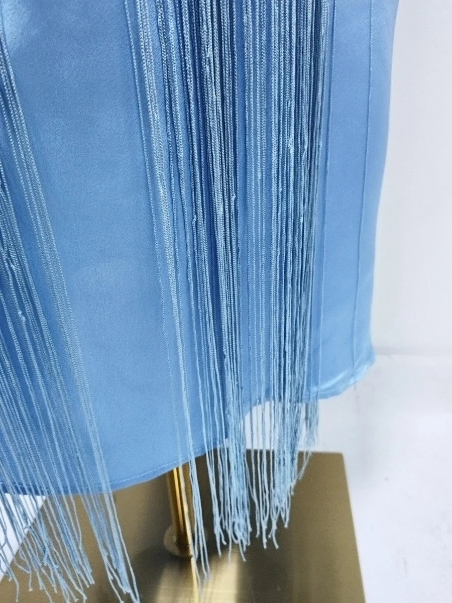 Icy Blue Tassels Dress