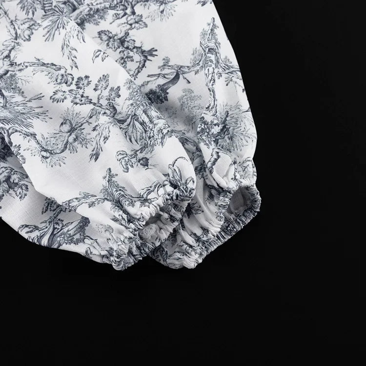 Marta Printed Mini Dress with Long Sleeve Slim Mini Dress