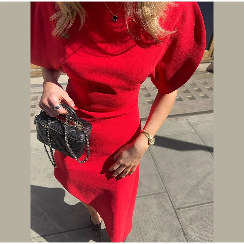 Ruby Mirage Puff Sleeve