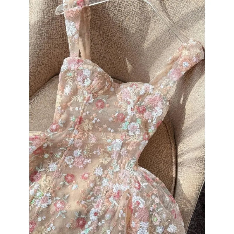 Danna Lace Embroidery  Mini Dress