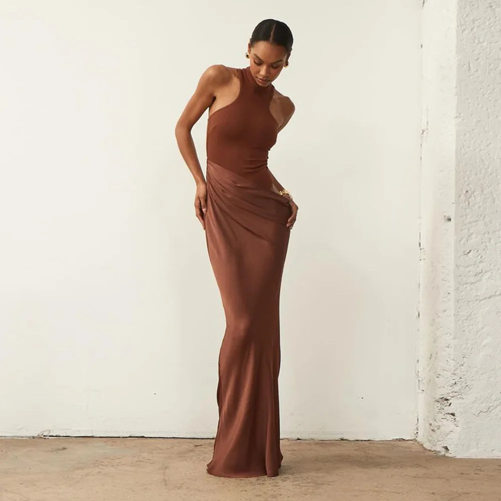 Juiana  Satin Maxi Dress