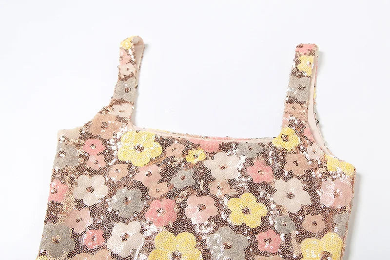 Floral Sequin Nightclub Dress