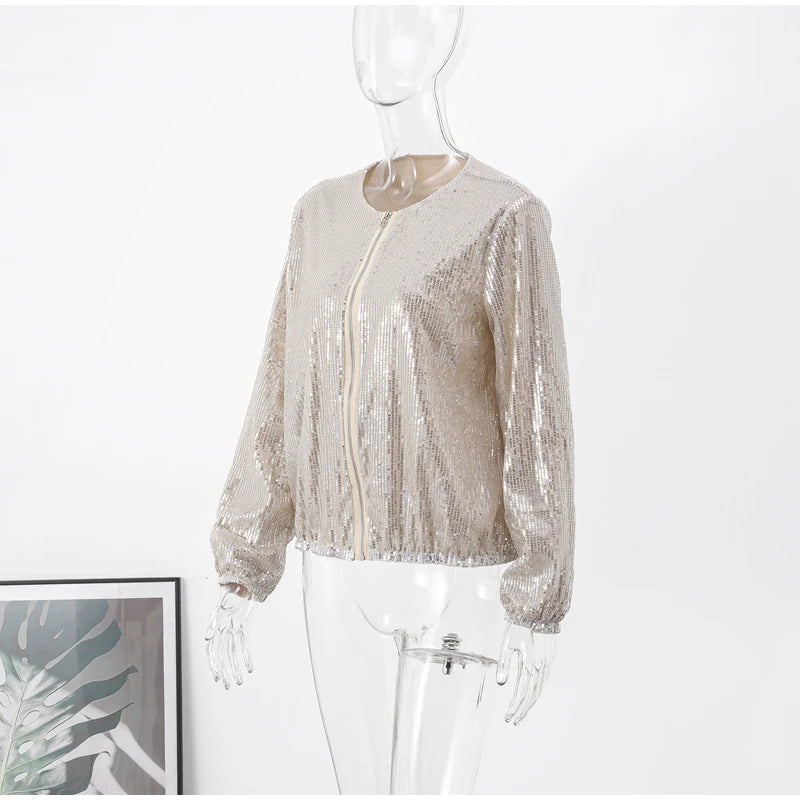 Sequin Zipper Jacket