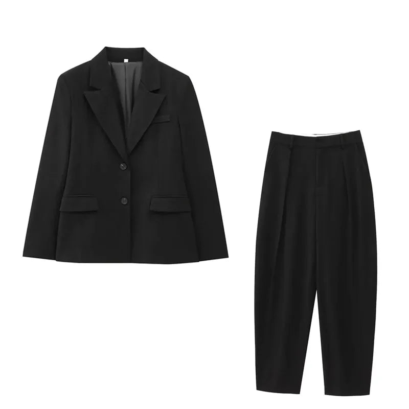 Deep Mocha Tailored Blazer Pants and Skirt Set