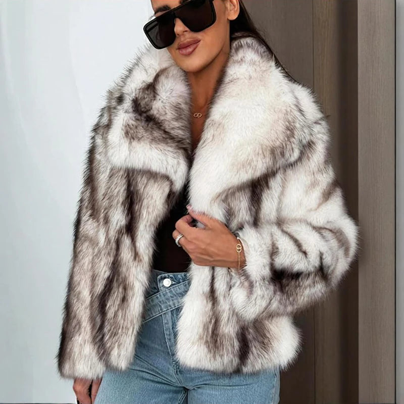 Gradient Faux Fur Coat