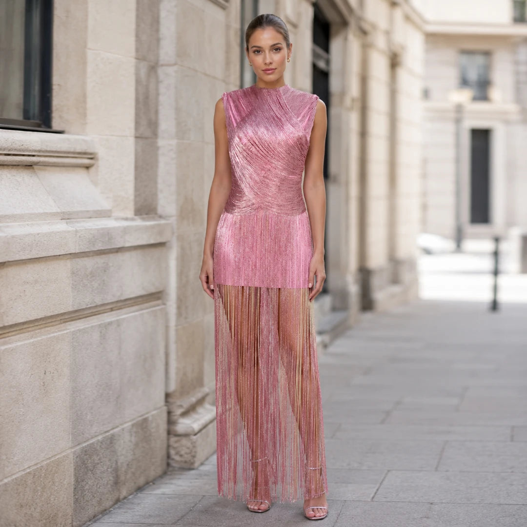 Hellen Fringe Bandage Dress
