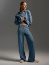 Daria Thick Knitted Suits Polo Neck Sweater & Wide Leg Pants