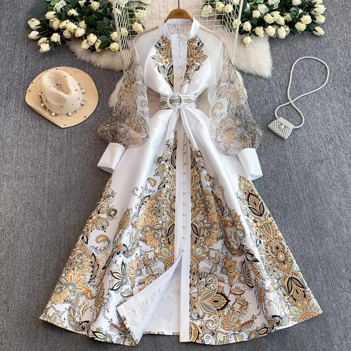 Paisley Printing Maxi Dress