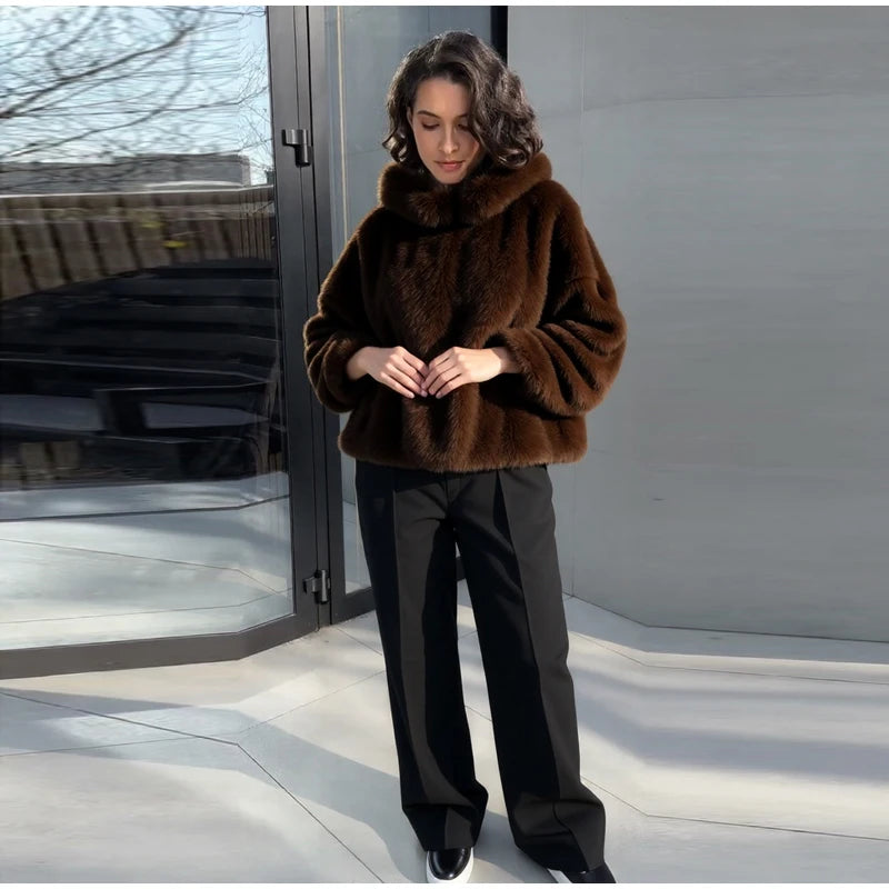Fur Hooded Sweater