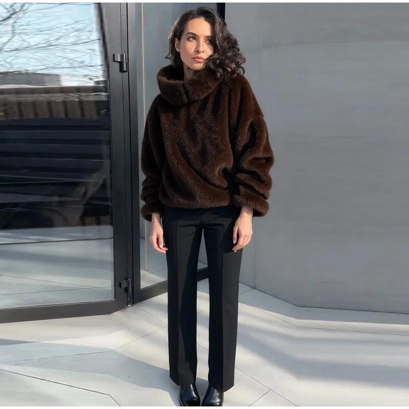 Fur Hooded Sweater