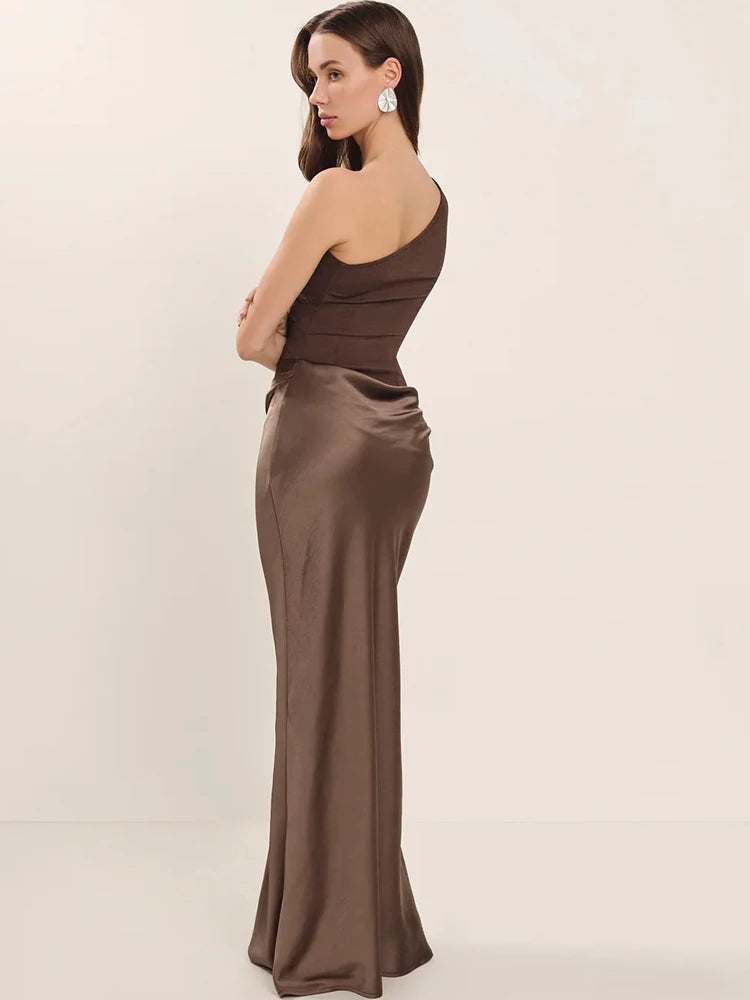 Julissia Satin one Shoulder Dress