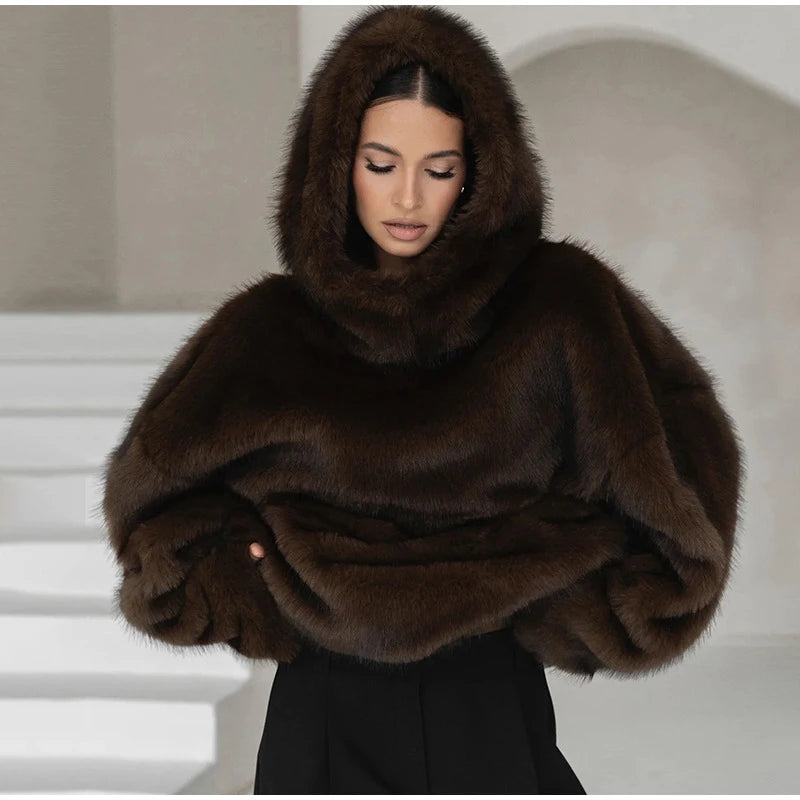 Fur Hooded Sweater