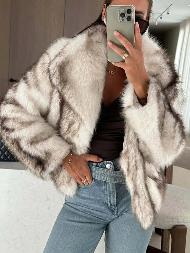 Gradient Faux Fur Coat