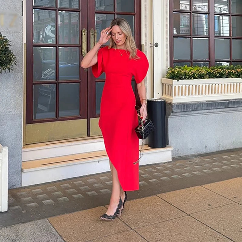 Ruby Mirage Puff Sleeve