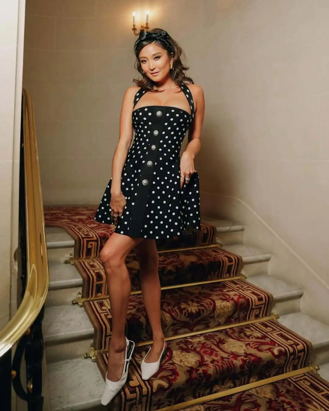 Perry Polka Dot Contrast Mini Dress