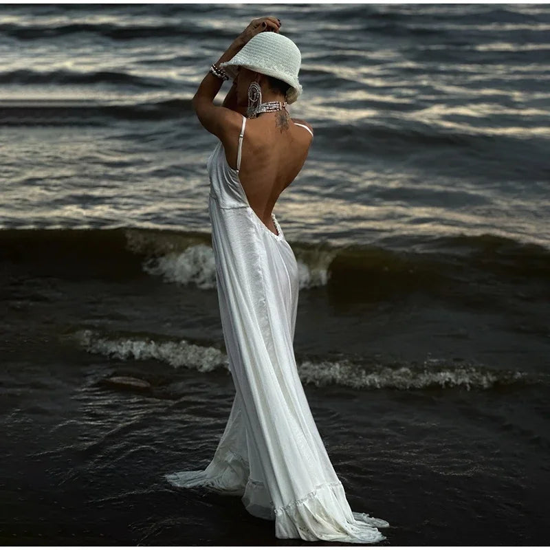Beach Backless Loose Maxi Dress