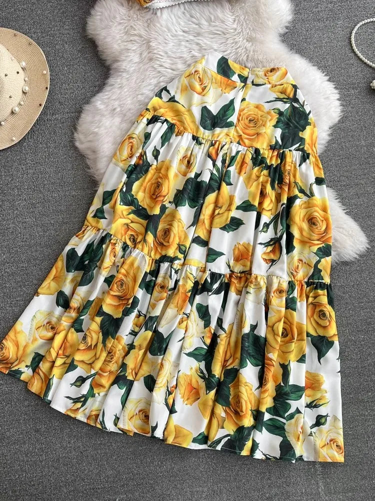Summer Flower Skirt Set