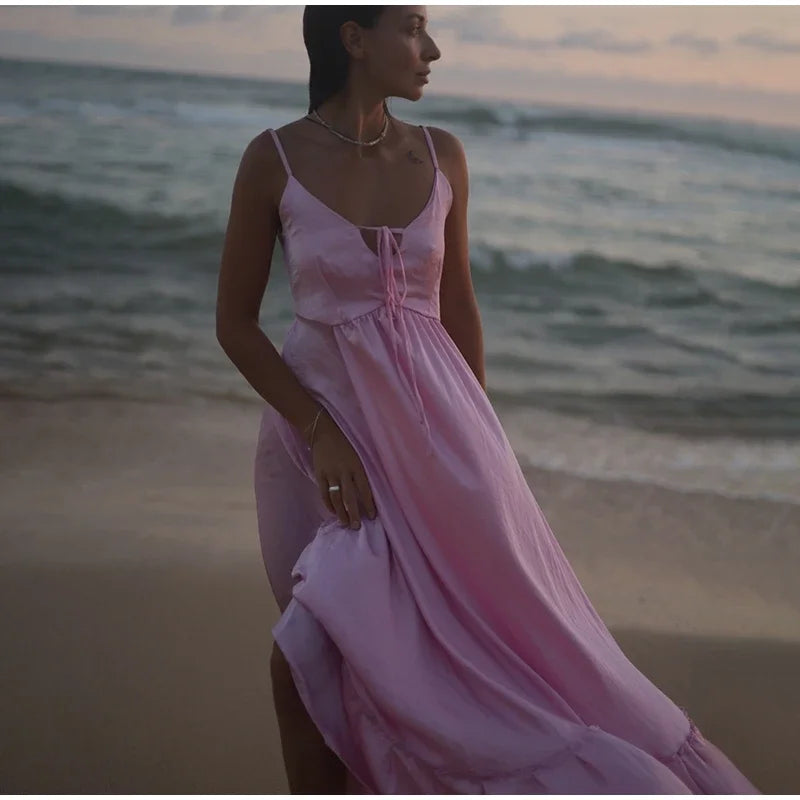 Beach Backless Loose Maxi Dress