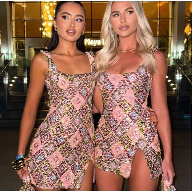 Sexy Sequined  Short Dress