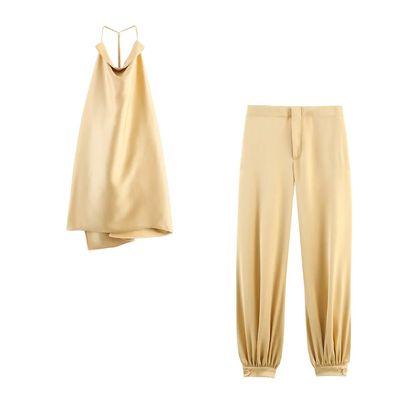 Satin Jogger Pants Set