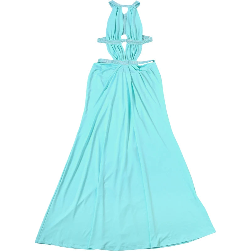 Tiffany Blue Maxi Dress – Hollow Out