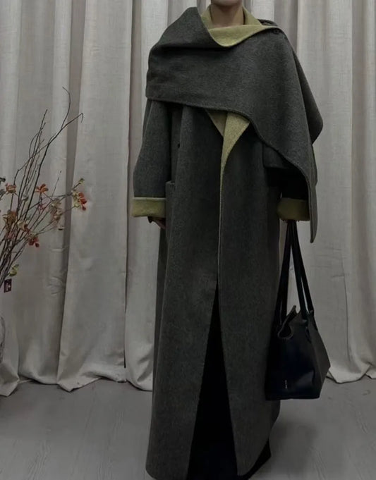 Lana Double Sided Wool Coat+Shawl