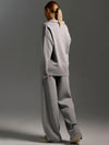 Daria Thick Knitted Suits Polo Neck Sweater & Wide Leg Pants