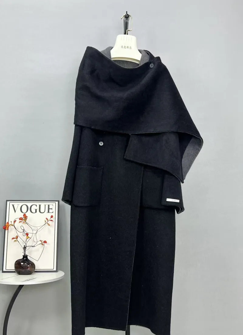 Lana Double Sided Wool Coat+Shawl