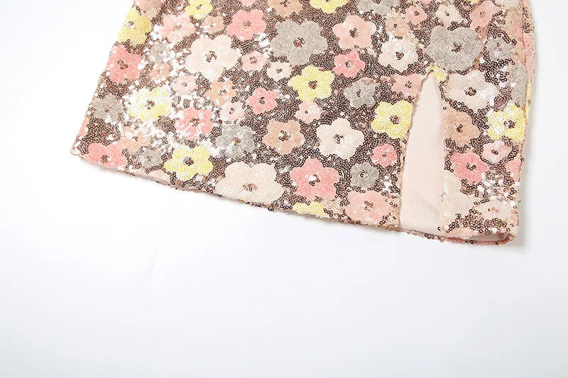 Floral Sequin Nightclub Dress